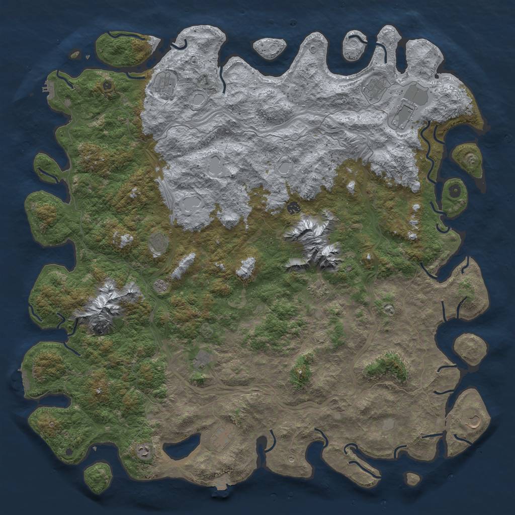 Rust Map: Procedural Map, Size: 6000, Seed: 1298435617, 19 Monuments