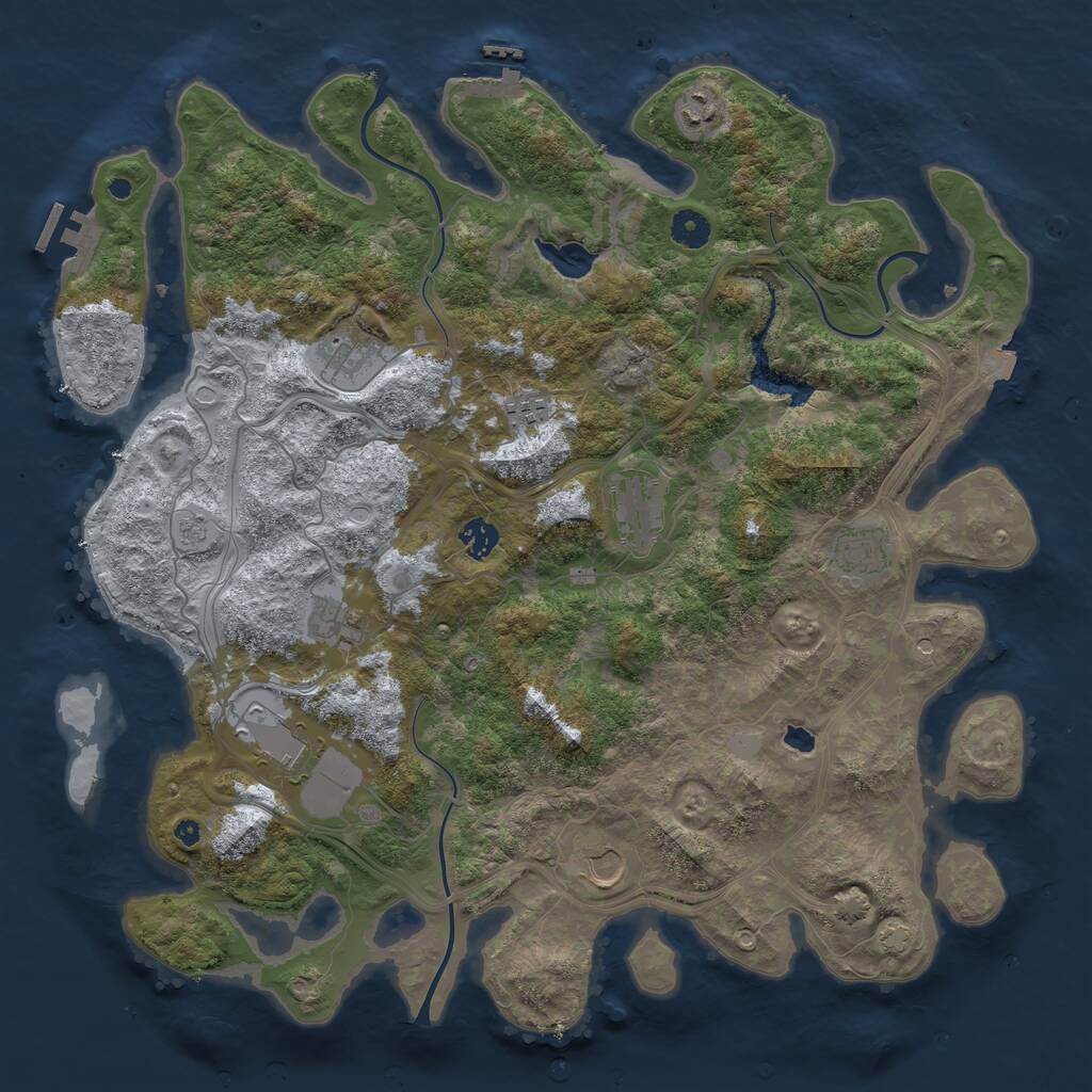 Rust Map: Procedural Map, Size: 4250, Seed: 95240686, 15 Monuments