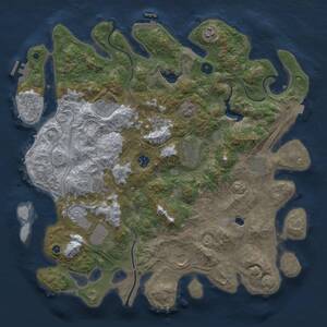 Thumbnail Rust Map: Procedural Map, Size: 4250, Seed: 95240686, 15 Monuments