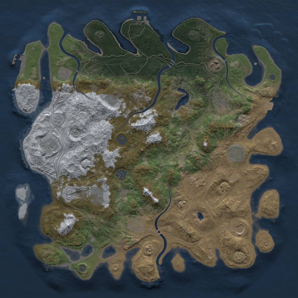 Rust Map: Procedural Map, Size: 4250, Seed: 95240686, 19 Monuments