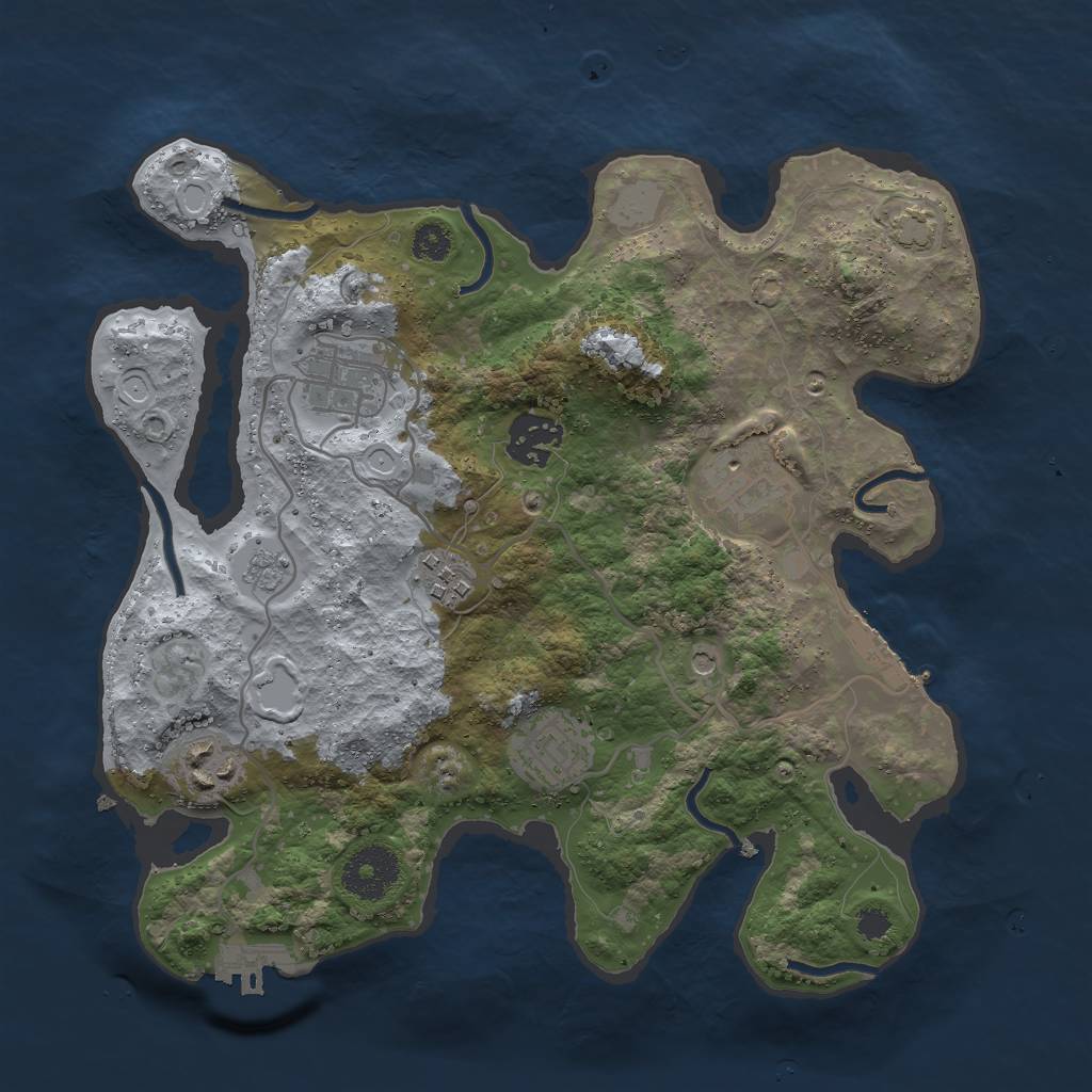 Rust Map: Procedural Map, Size: 3000, Seed: 15389, 14 Monuments