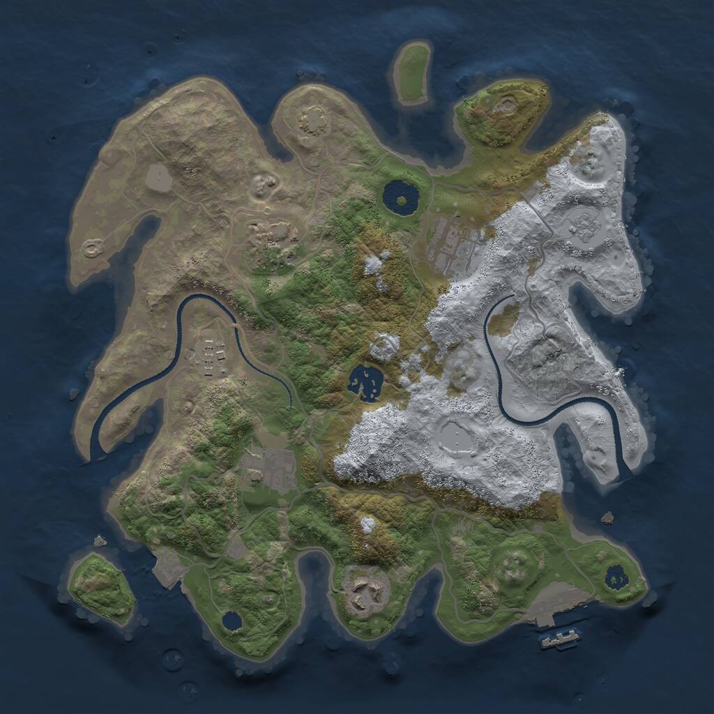 Rust Map: Procedural Map, Size: 3000, Seed: 655850612, 10 Monuments