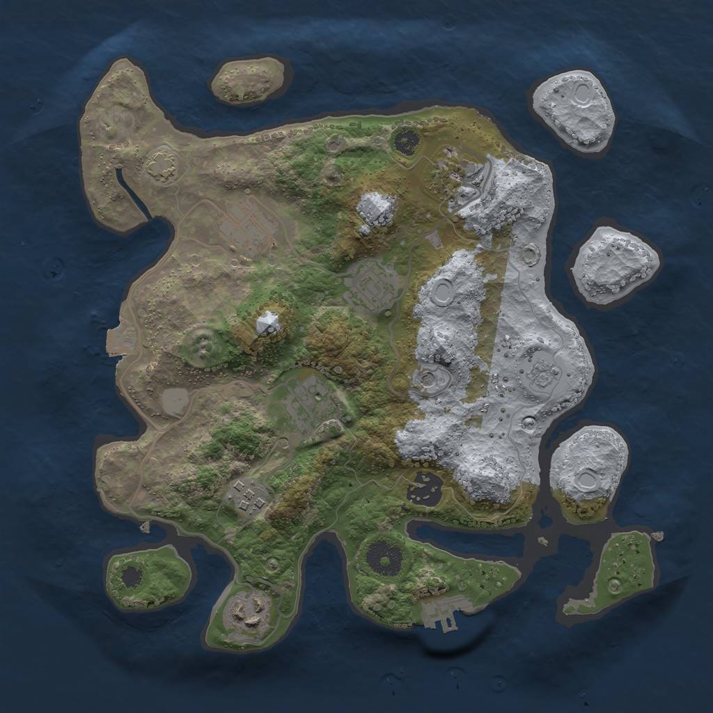 Rust Map: Procedural Map, Size: 3000, Seed: 11677, 14 Monuments
