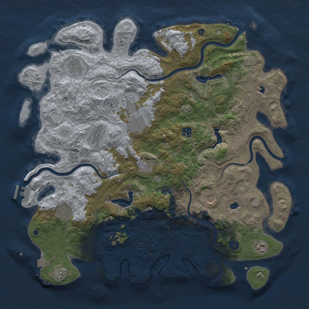 Rust Map: Procedural Map, Size: 4500, Seed: 1182553952, 15 Monuments