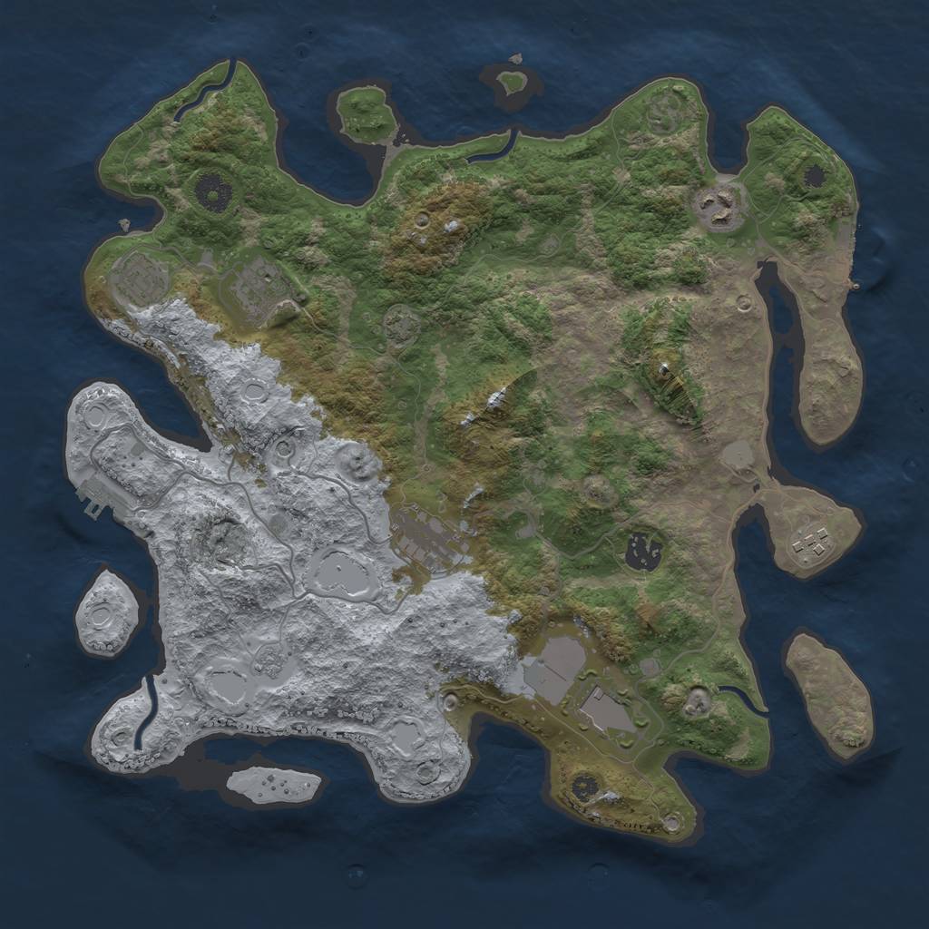 Rust Map: Procedural Map, Size: 3700, Seed: 18754, 15 Monuments