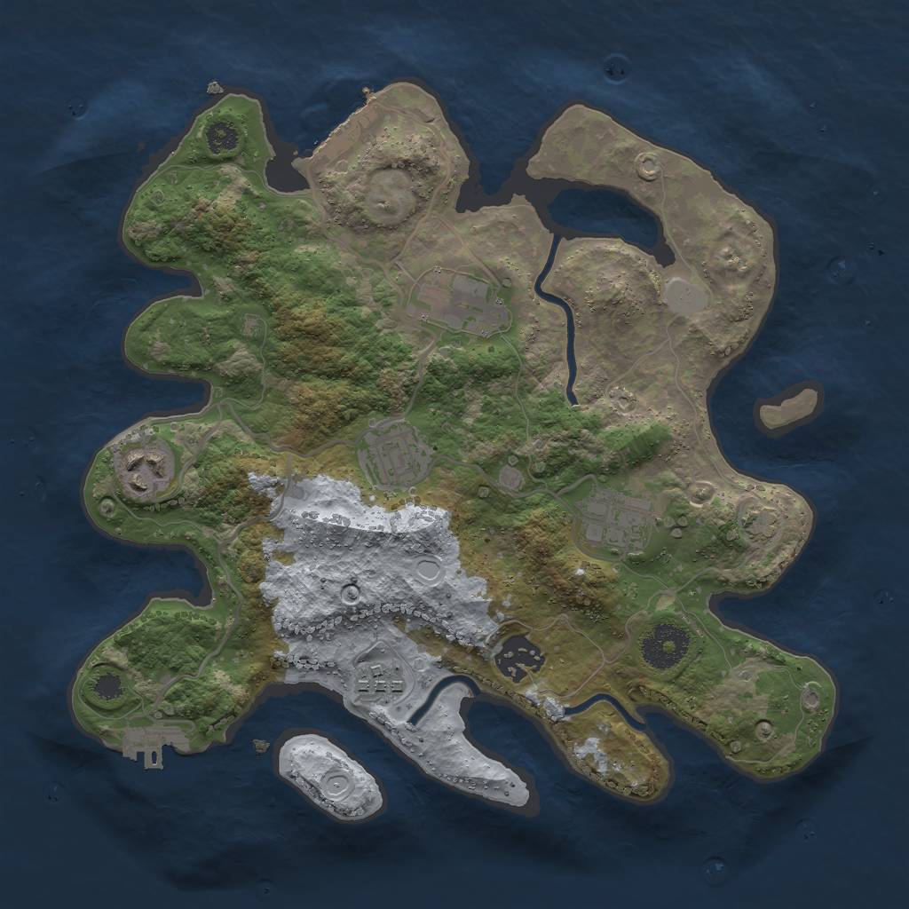 Rust Map: Procedural Map, Size: 3000, Seed: 14247, 12 Monuments