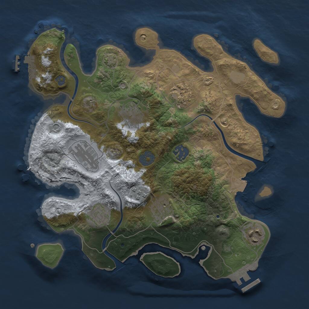 Rust Map: Procedural Map, Size: 3000, Seed: 12279, 15 Monuments
