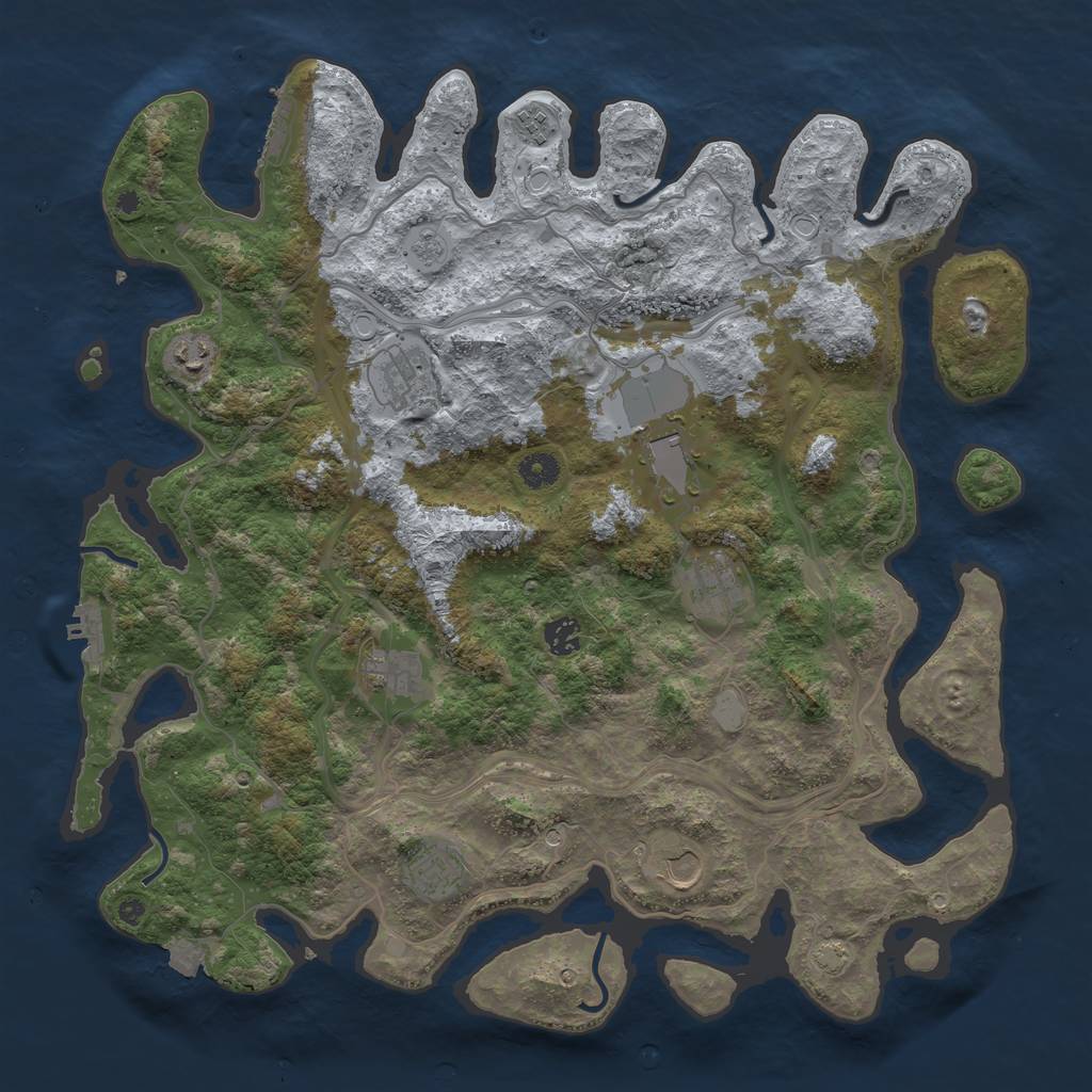 Rust Map: Procedural Map, Size: 4250, Seed: 4253882, 17 Monuments