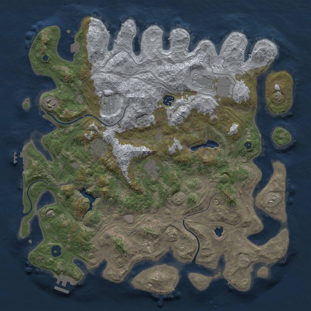 Rust Map: Procedural Map, Size: 4250, Seed: 4253882, 13 Monuments