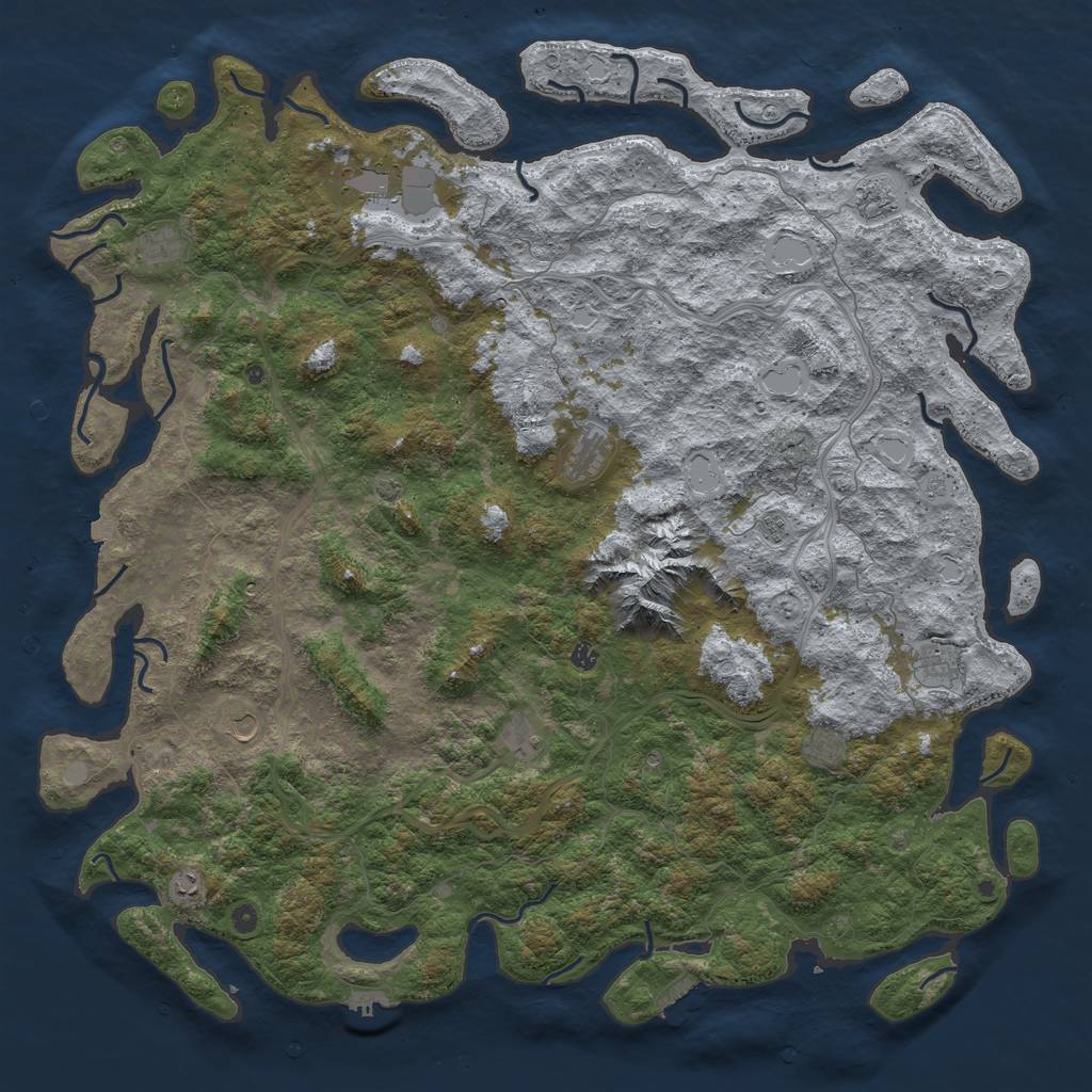 Rust Map: Procedural Map, Size: 6000, Seed: 849, 19 Monuments