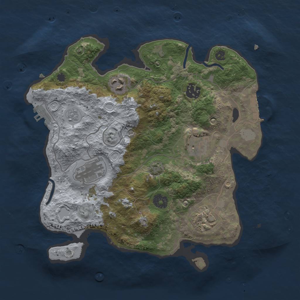 Rust Map: Procedural Map, Size: 3000, Seed: 2457565, 13 Monuments