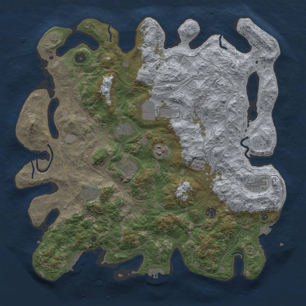 Rust Map: Procedural Map, Size: 4250, Seed: 114821043, 16 Monuments