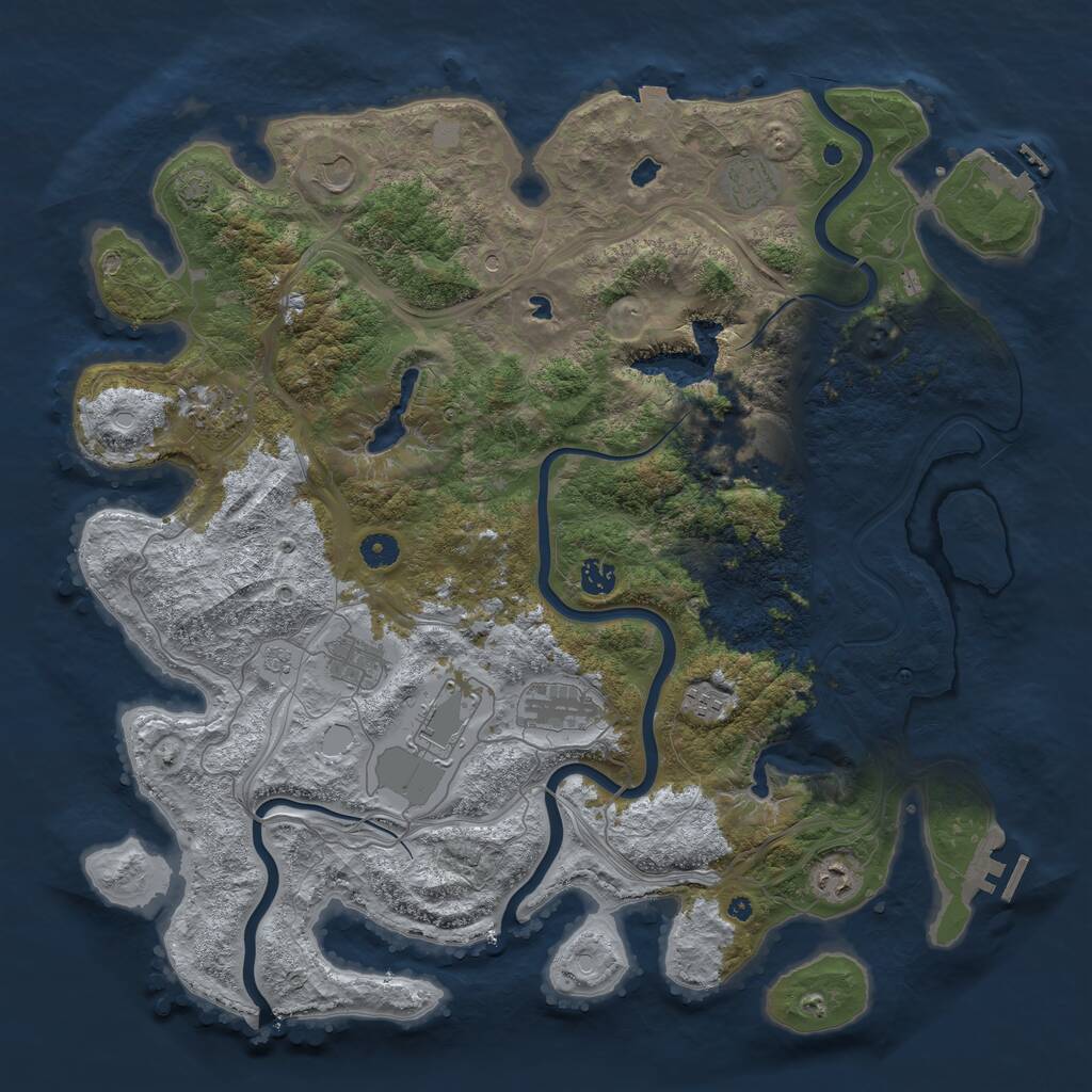 Rust Map: Procedural Map, Size: 4500, Seed: 6183214, 16 Monuments