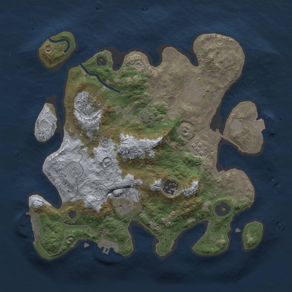 Rust Map: Procedural Map, Size: 3000, Seed: 8923174, 13 Monuments