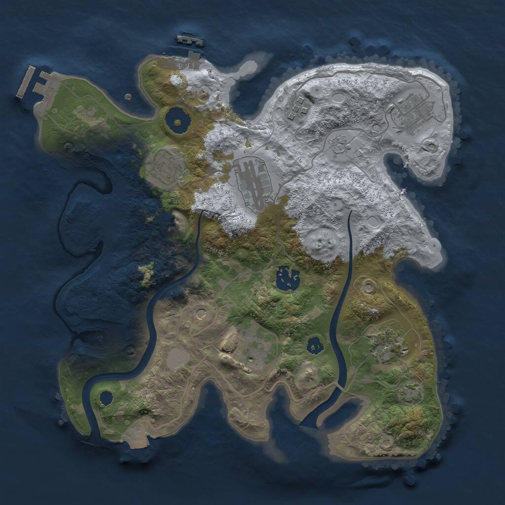 Rust Map: Procedural Map, Size: 3000, Seed: 140617127, 13 Monuments