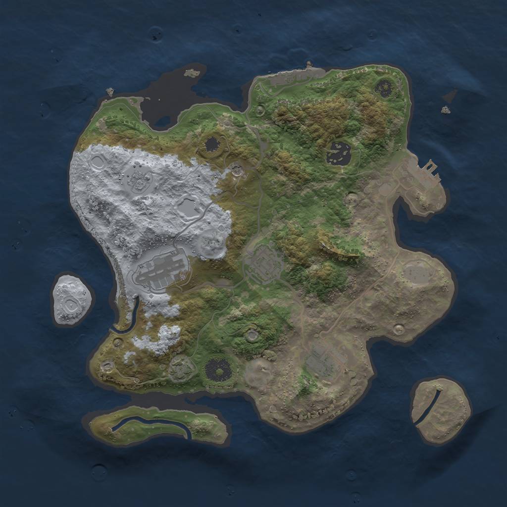 Rust Map: Procedural Map, Size: 3000, Seed: 13984, 12 Monuments