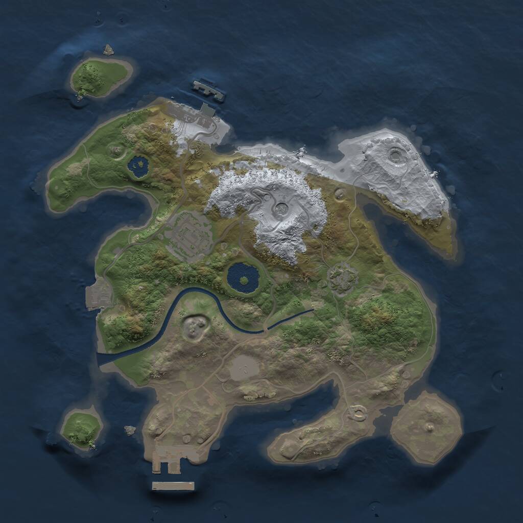 Rust Map: Procedural Map, Size: 2500, Seed: 893404244, 6 Monuments