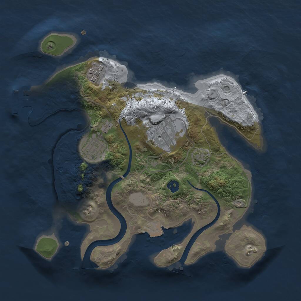 Rust Map: Procedural Map, Size: 2500, Seed: 893404244, 6 Monuments