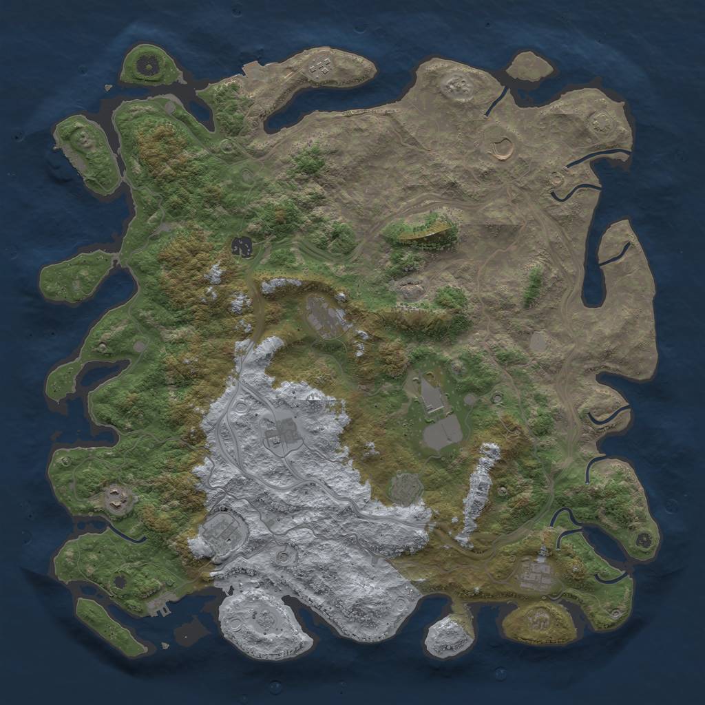 Rust Map: Procedural Map, Size: 4800, Seed: 1204072560, 18 Monuments