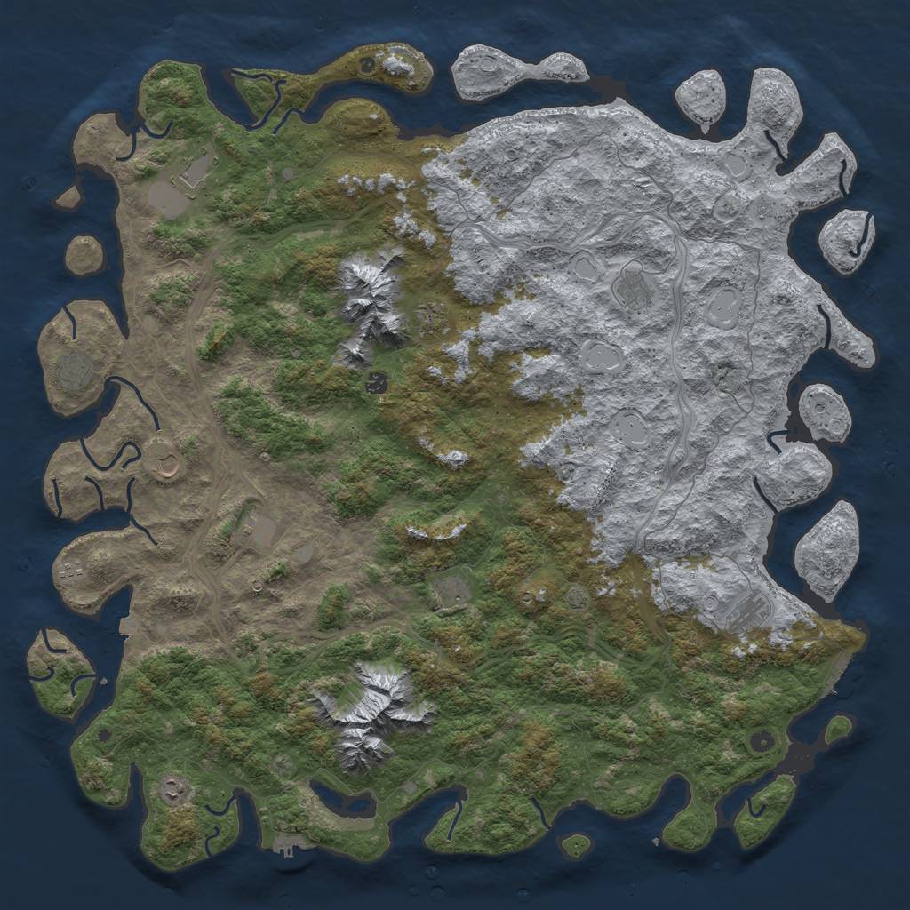 Rust Map: Procedural Map, Size: 6000, Seed: 1734589110, 19 Monuments