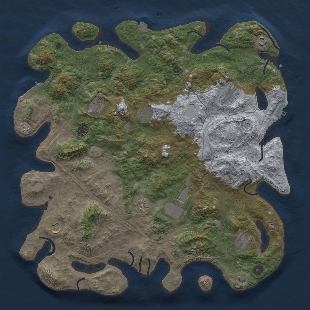 Rust Map: Procedural Map, Size: 4500, Seed: 782570564, 19 Monuments