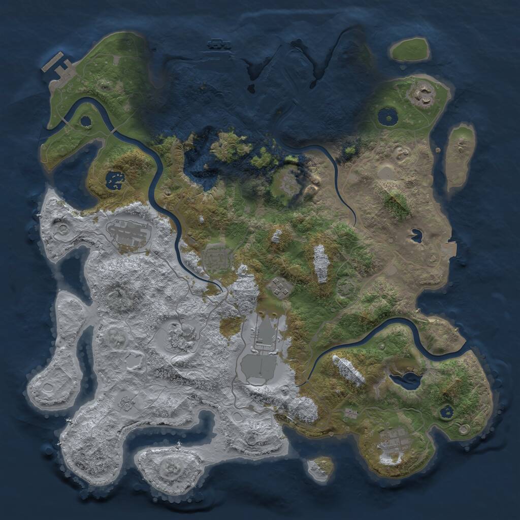 Rust Map: Procedural Map, Size: 4000, Seed: 708424791, 15 Monuments