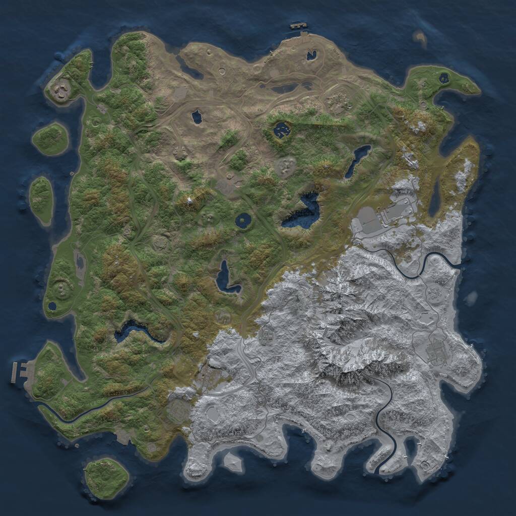 Rust Map: Procedural Map, Size: 5000, Seed: 488261939, 15 Monuments
