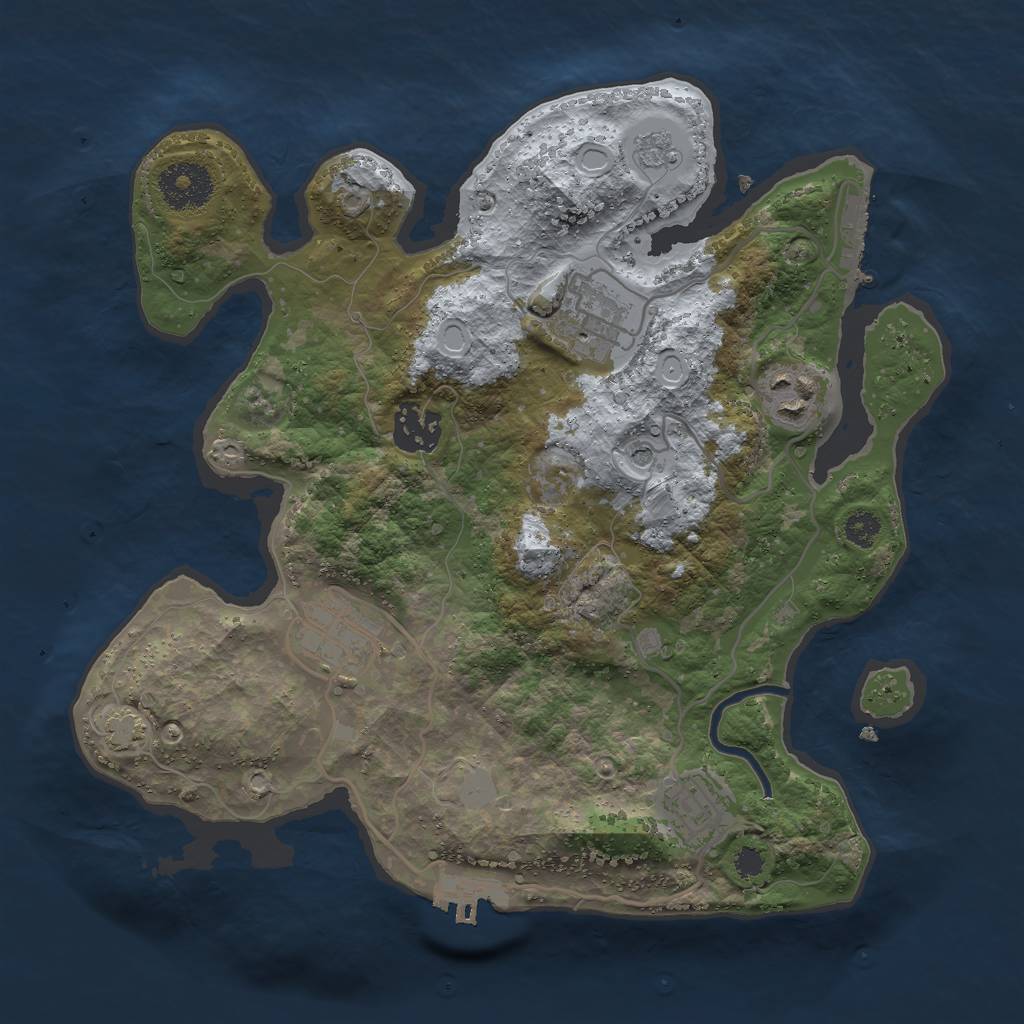 Rust Map: Procedural Map, Size: 3000, Seed: 1937254196, 13 Monuments