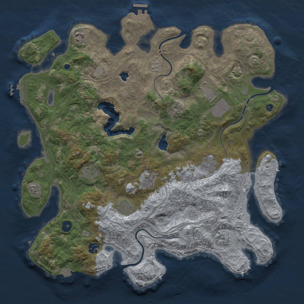 Rust Map: Procedural Map, Size: 4250, Seed: 1258898249, 15 Monuments