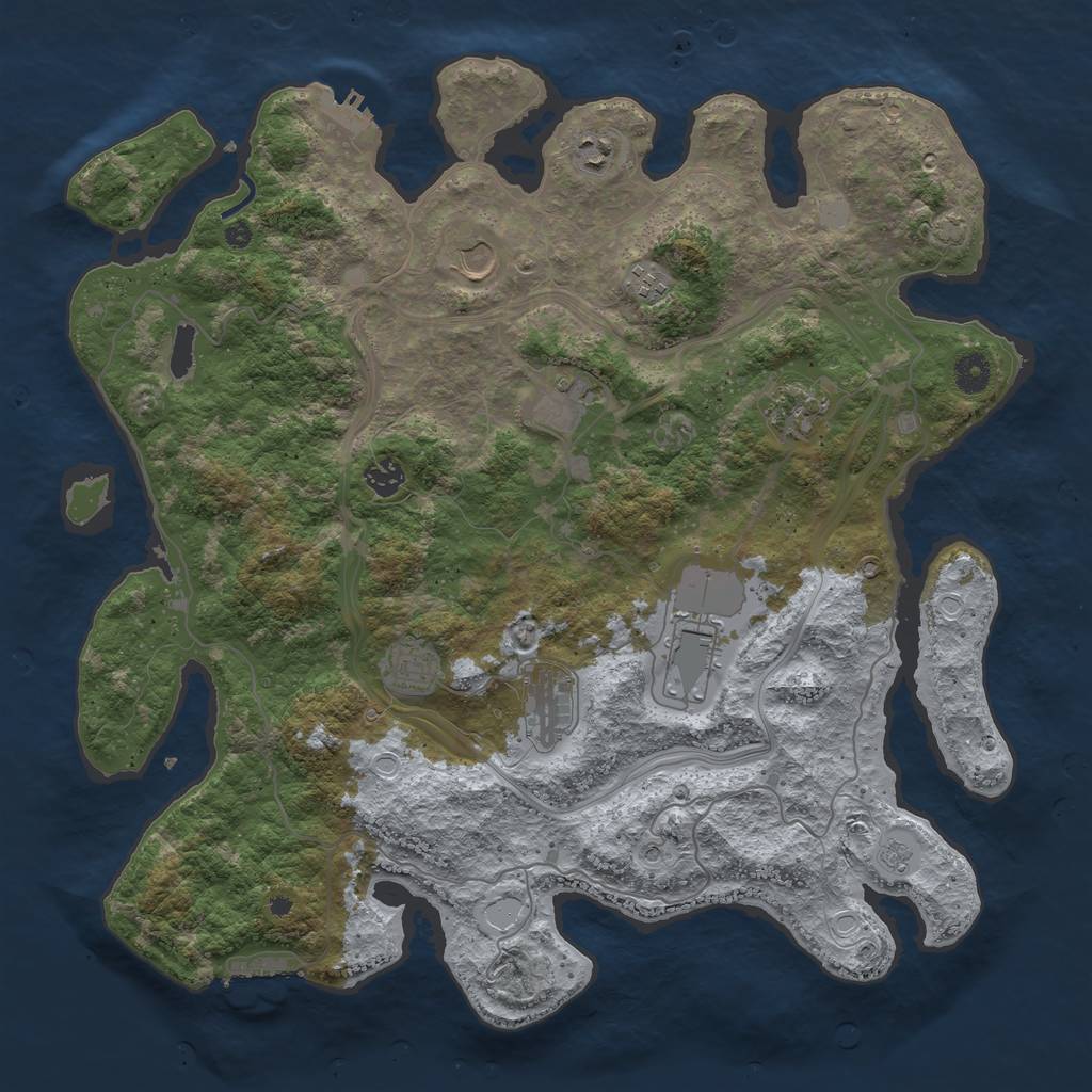 Rust Map: Procedural Map, Size: 4250, Seed: 1258898249, 17 Monuments