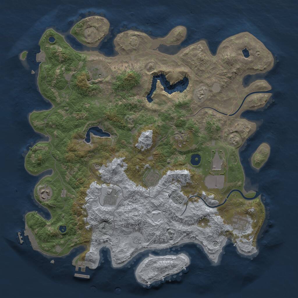 Rust Map: Procedural Map, Size: 4000, Seed: 1756221865, 14 Monuments