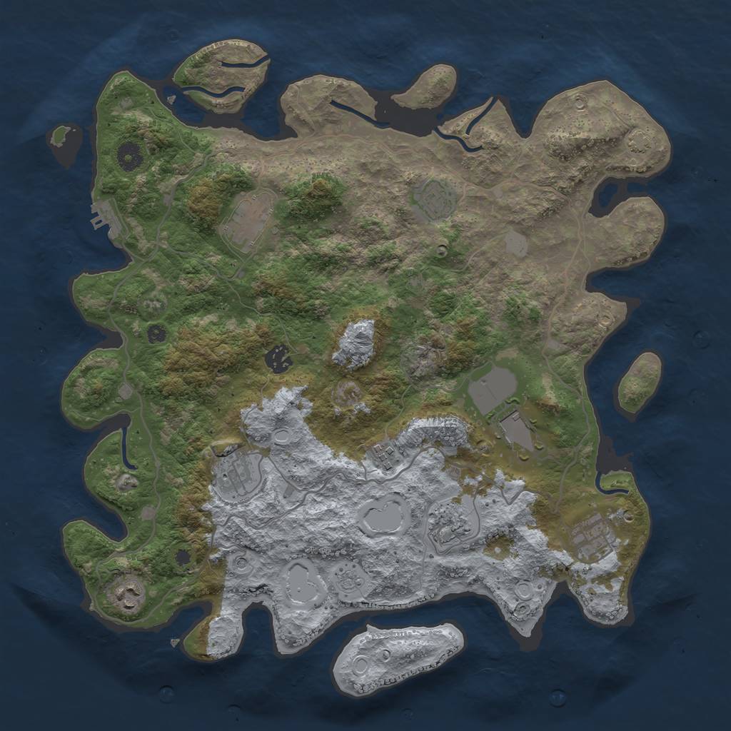 Rust Map: Procedural Map, Size: 4000, Seed: 1756221865, 16 Monuments