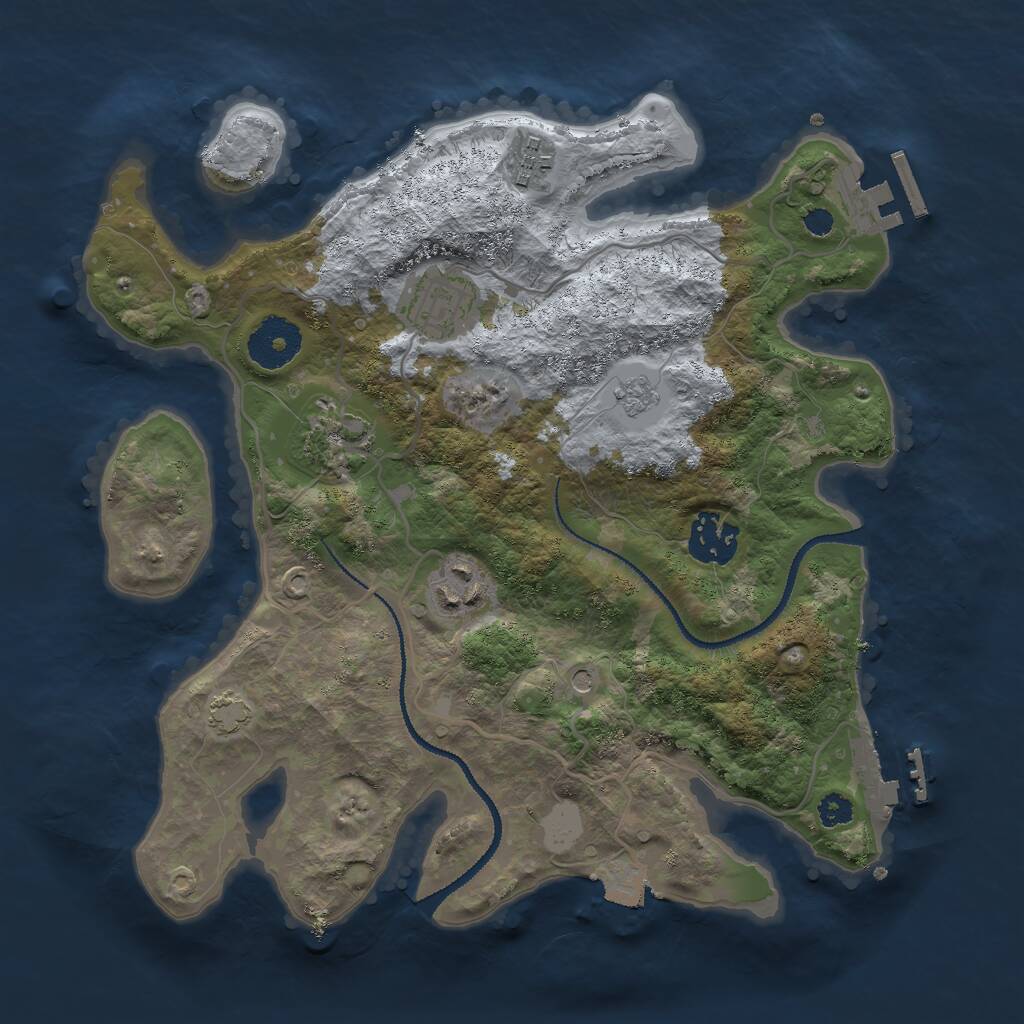 Rust Map: Procedural Map, Size: 3000, Seed: 396645453, 11 Monuments