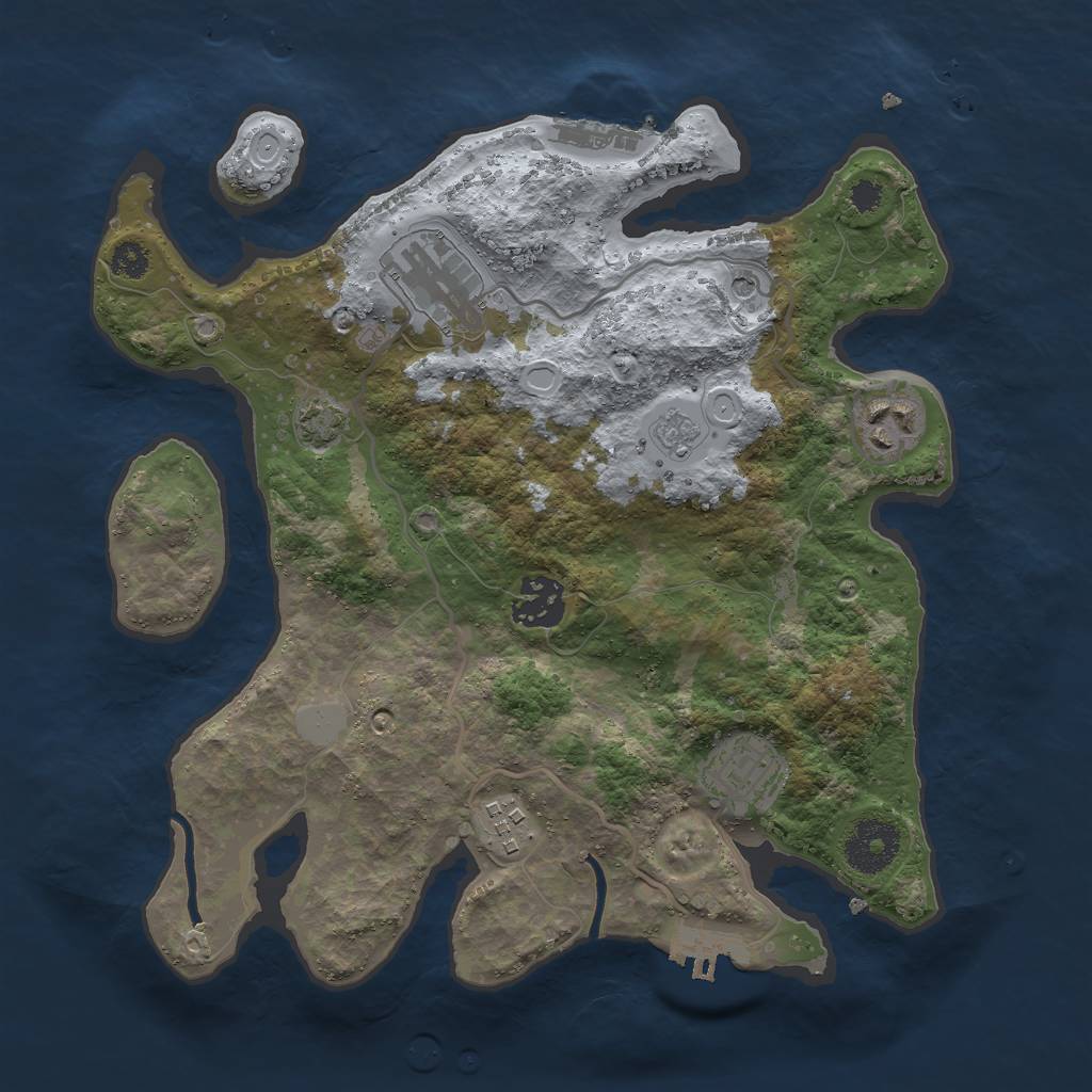 Rust Map: Procedural Map, Size: 3000, Seed: 396645453, 13 Monuments