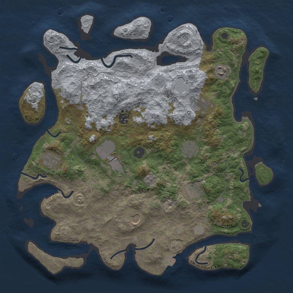 Rust Map: Procedural Map, Size: 4000, Seed: 90755591, 15 Monuments