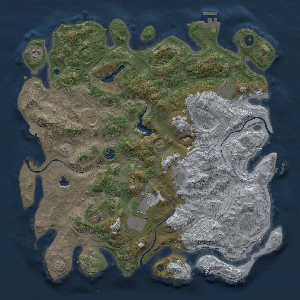 Rust Map: Procedural Map, Size: 4300, Seed: 1341, 16 Monuments
