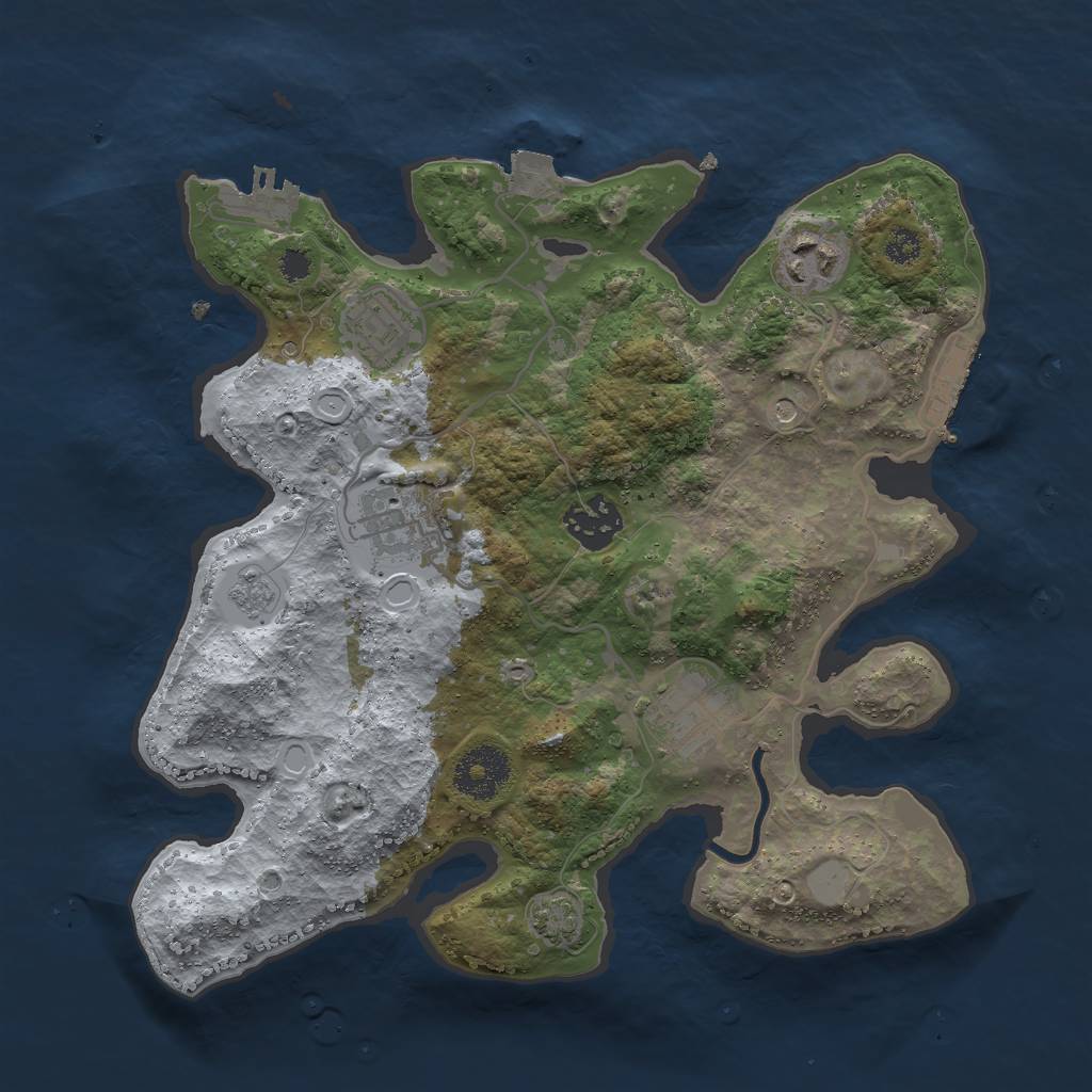 Rust Map: Procedural Map, Size: 3000, Seed: 10720, 13 Monuments