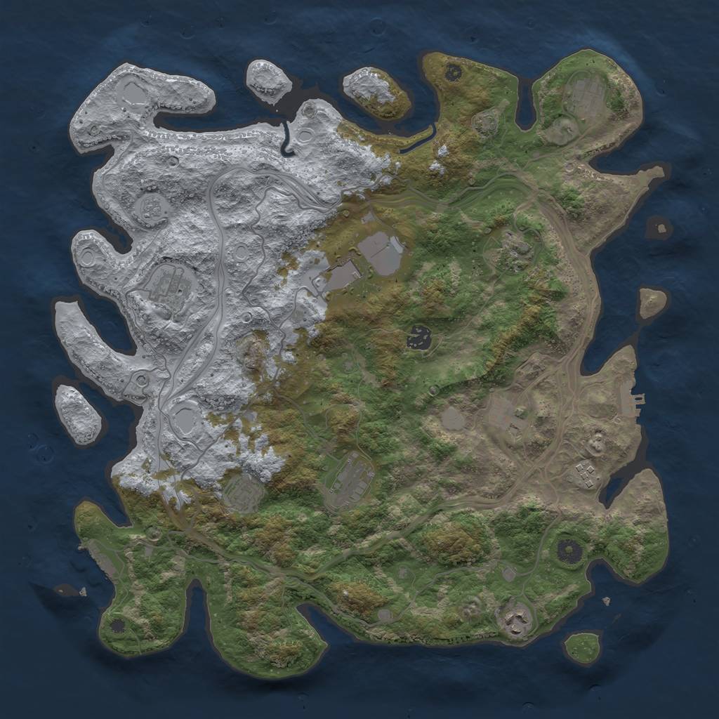 Rust Map: Procedural Map, Size: 4250, Seed: 917620164, 18 Monuments