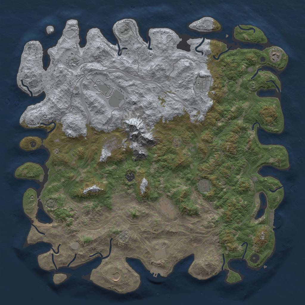 Rust Map: Procedural Map, Size: 5000, Seed: 5020440, 19 Monuments