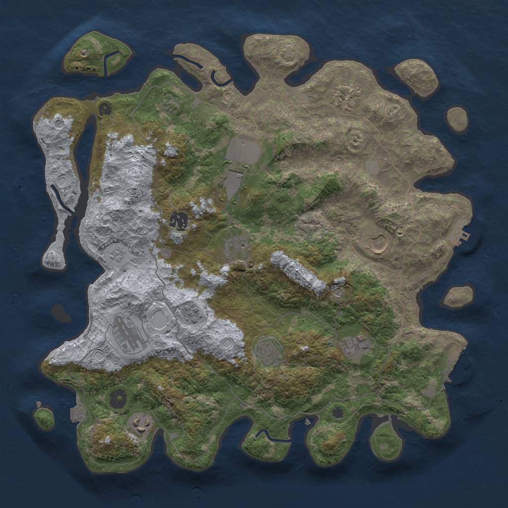 Rust Map: Procedural Map, Size: 4000, Seed: 12334, 18 Monuments