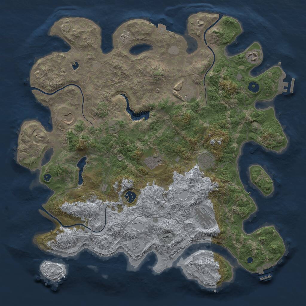 Rust Map: Procedural Map, Size: 4200, Seed: 952132111, 14 Monuments