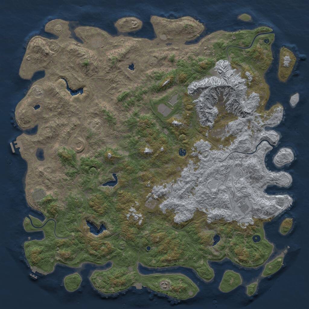 Rust Map: Procedural Map, Size: 6000, Seed: 95487, 17 Monuments