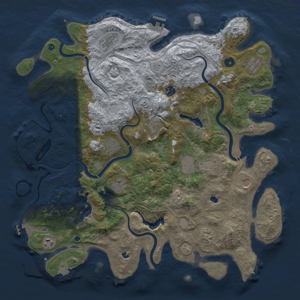 Rust Map: Procedural Map, Size: 4500, Seed: 15685, 17 Monuments