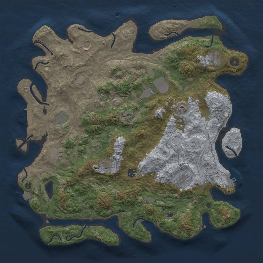 Rust Map: Procedural Map, Size: 4250, Seed: 1623730432, 19 Monuments