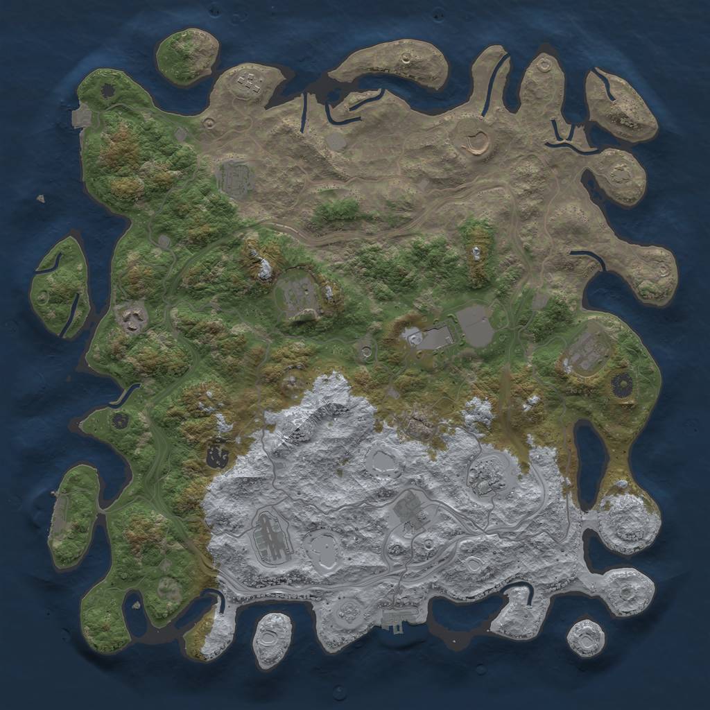 Rust Map: Procedural Map, Size: 4500, Seed: 165295705, 19 Monuments