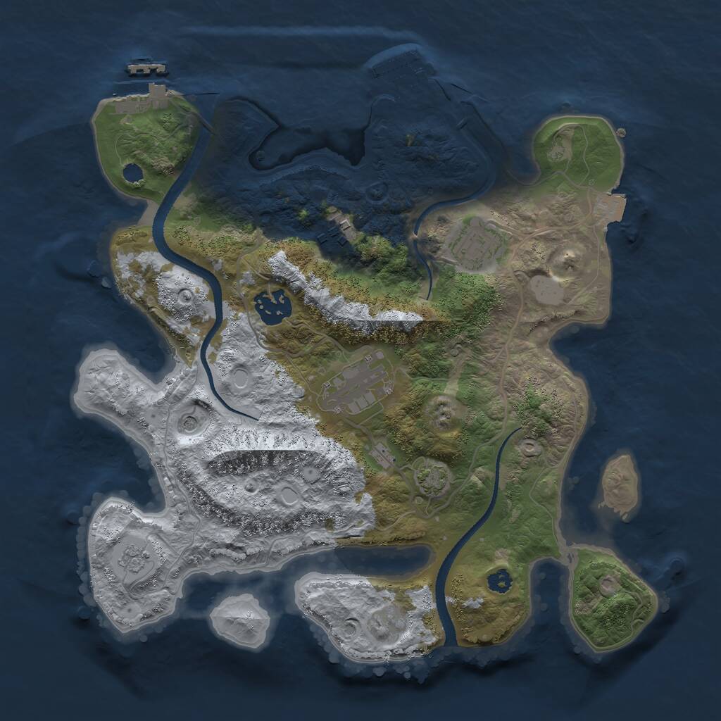 Rust Map: Procedural Map, Size: 3000, Seed: 1482096314, 10 Monuments