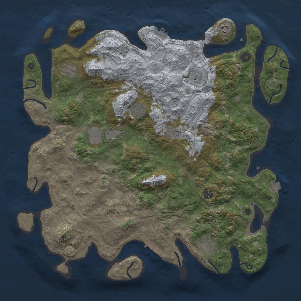 Rust Map: Procedural Map, Size: 4500, Seed: 23060864, 17 Monuments