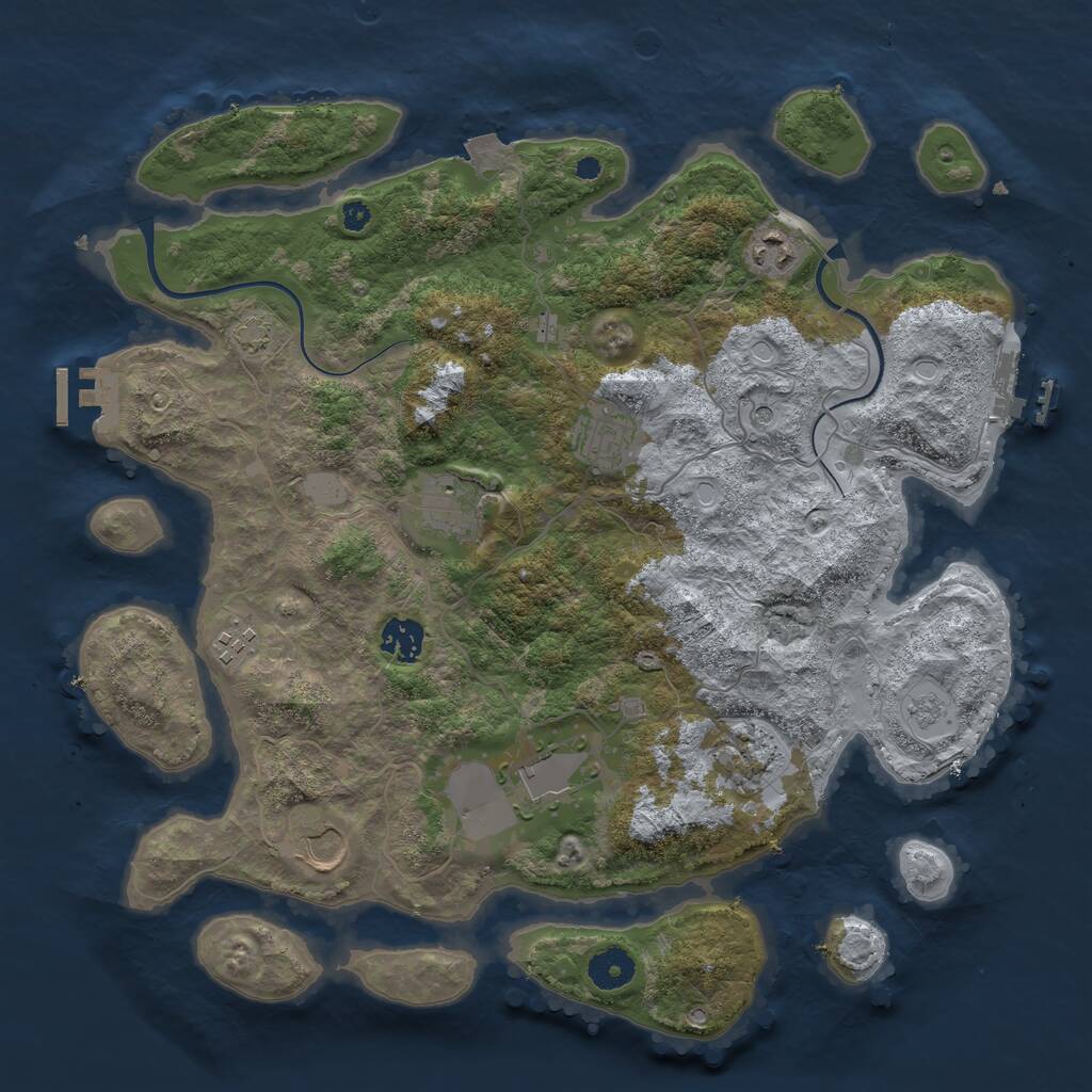 Rust Map: Procedural Map, Size: 3750, Seed: 78646073, 14 Monuments