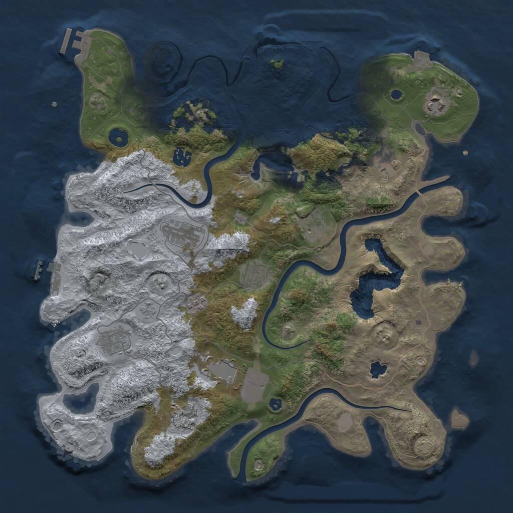 Rust Map: Procedural Map, Size: 4000, Seed: 1595070817, 16 Monuments