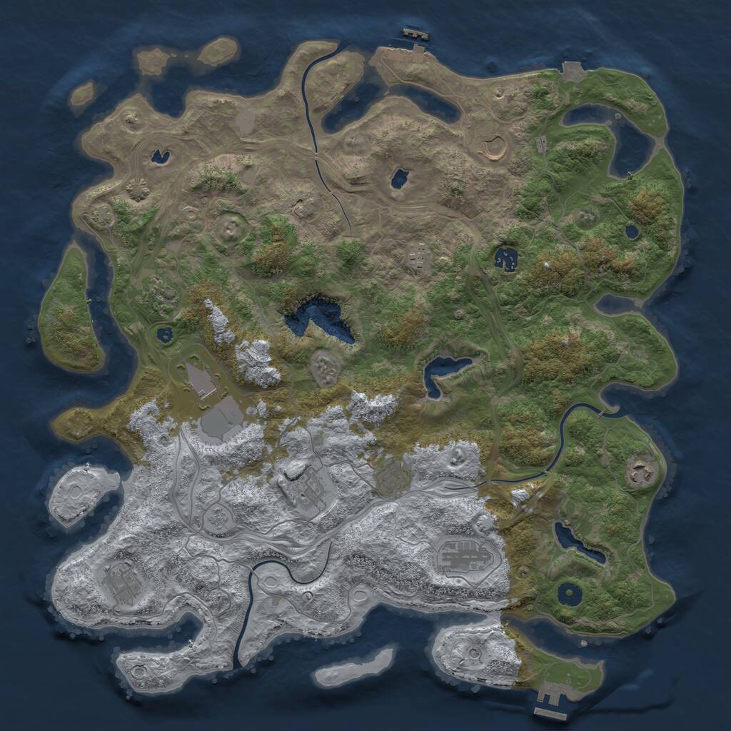 Rust Map: Procedural Map, Size: 4500, Seed: 4329341, 16 Monuments